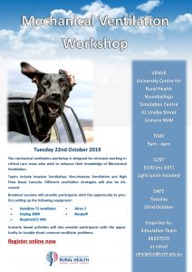 Mechanical Ventilation Workshop @ UCRH Nyumbalihgu Simulation Centre | Lismore | New South Wales | Australia