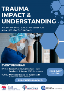 Trauma Impact & Understanding - A solution based education series for all allied health clinicians @ University Centre for Rural Health