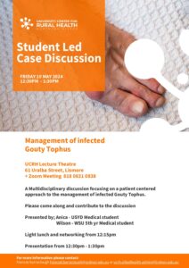 Student-Led Case Discussion on Friday 10 May 2024 @ UCRH Lecture Theatre