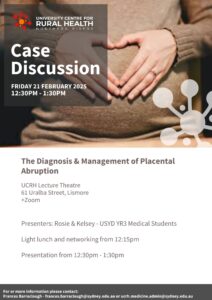 Student Led Case Discussion on Friday 21 February 2025 @ UCRH Lecture Theatre
