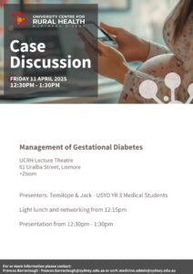 Student Led Case Discussion on Friday 11 April 2025 @ UCRH Lecture Theatre